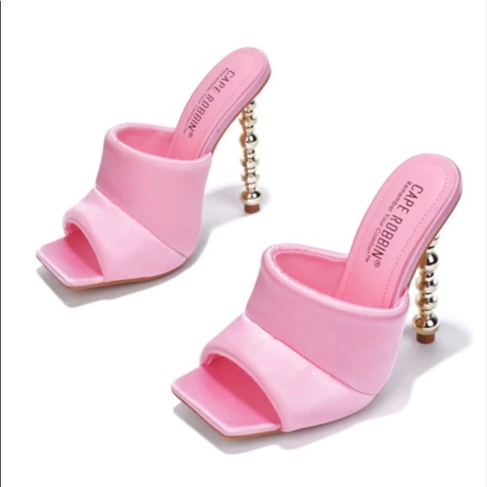 New Pink Design Mule Heels